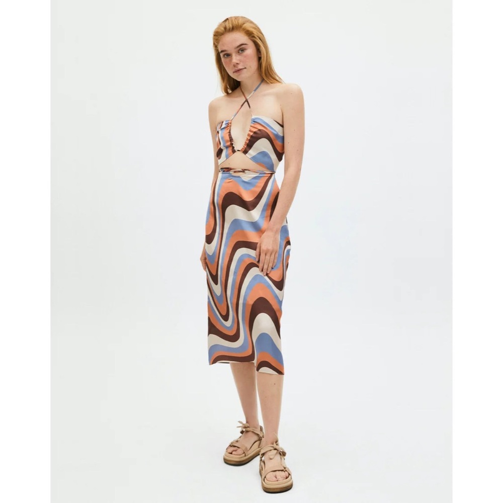 ALOHAS Multicolor Swirl Midi Dress